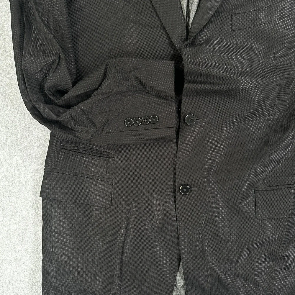 Ermenegildo Zegna Blazer Sport Coat Mens 46 Black Wool Silk Travel Two Button
